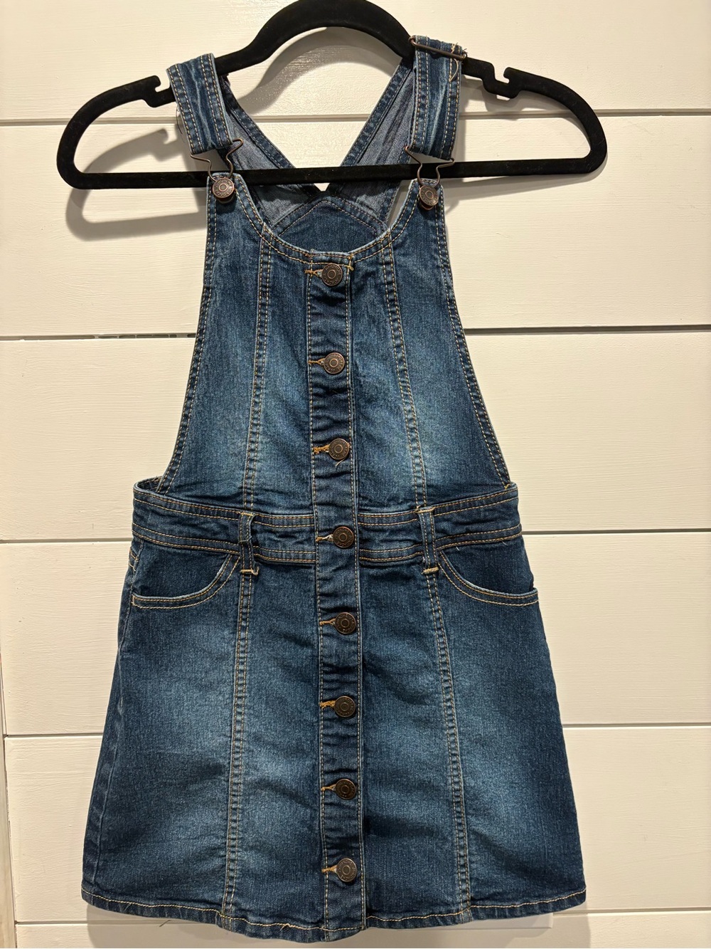 Jordache Dark Blue Denim Pinafore Dress